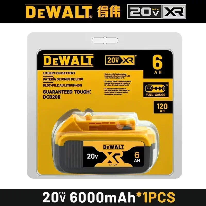 100% Genuine Dewalt 20V Battery, 2AH  6AH Rechargeable Lithium Ion Battery, Dewalt DCB200 DCB206 Power Tool Replacement Battery