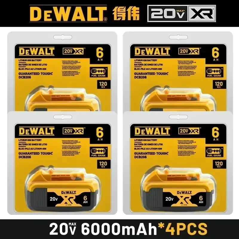 100% Genuine Dewalt 20V Battery, 2AH  6AH Rechargeable Lithium Ion Battery, Dewalt DCB200 DCB206 Power Tool Replacement Battery