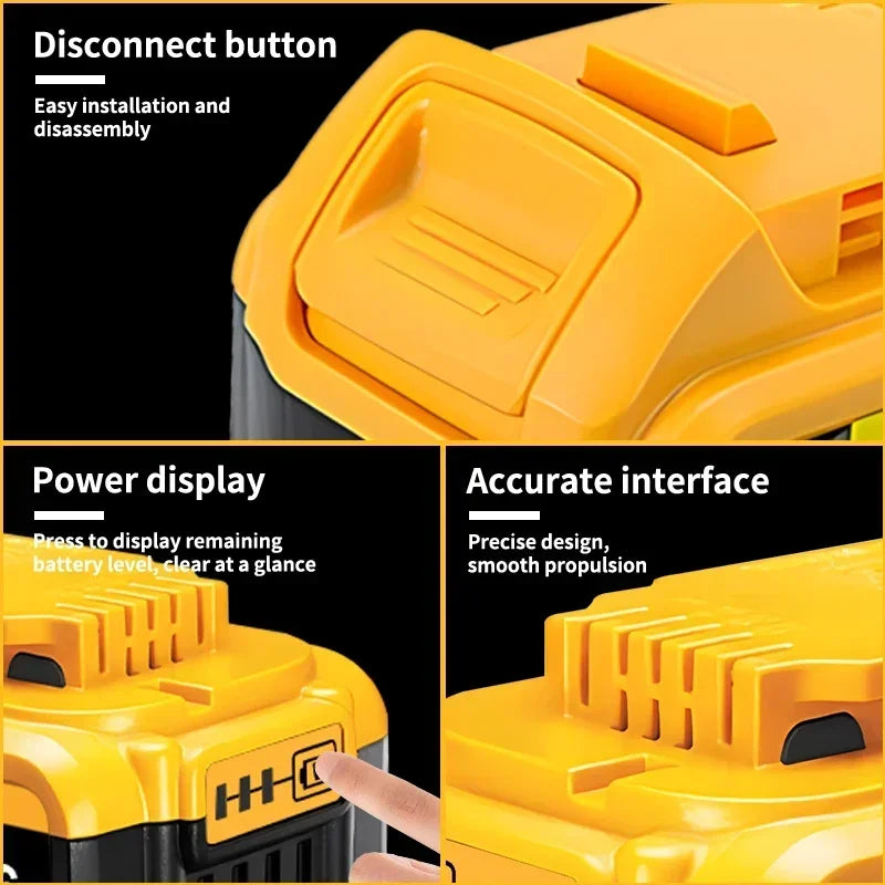 100% Genuine Dewalt 20V Battery, 2AH  6AH Rechargeable Lithium Ion Battery, Dewalt DCB200 DCB206 Power Tool Replacement Battery