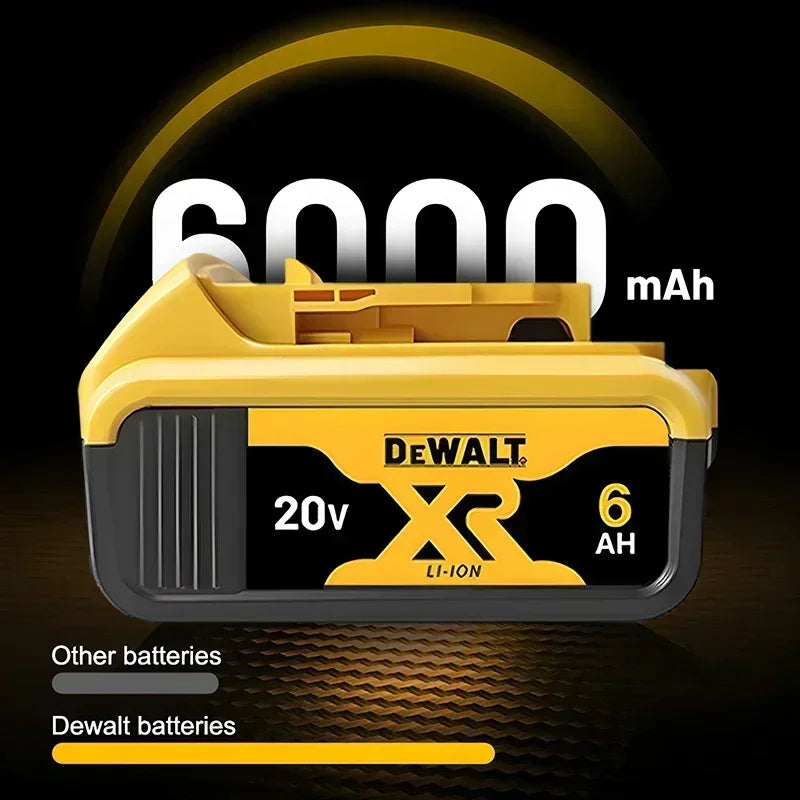 100% Genuine Dewalt 20V Battery, 2AH  6AH Rechargeable Lithium Ion Battery, Dewalt DCB200 DCB206 Power Tool Replacement Battery